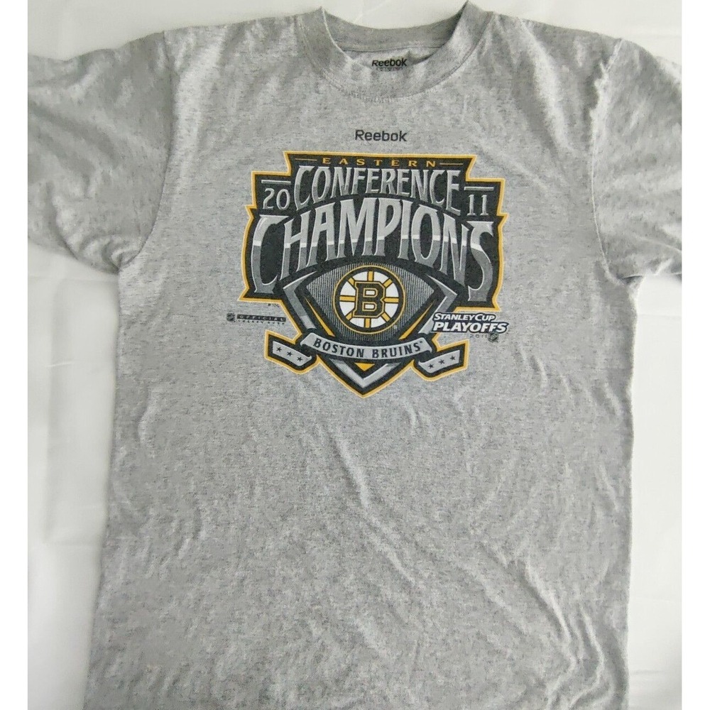 Boston Bruins 2011 Conference Champs Reebok Gray T-Shirt Men's M